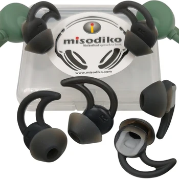 Misodiko Silikonski Slušalke Eartips EarGels Zamenjava za Huawei FreeLace Pro (Črn)