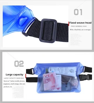3-slojna nepremočljiva pečat rafting, potapljanje, plavanje žep smučanje drsanje podvodni mobilni telefon torba torba športna zaščitna 17191