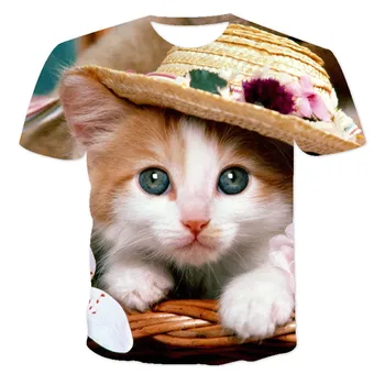 Tovarniško ceno novo poletje Kawayi mačka moških in žensk super-velika 3d t-shirt svoboden kratka sleeved priložnostne kul niz o ovratnik bre 172649