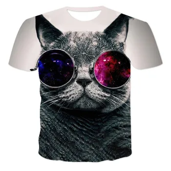 Tovarniško ceno novo poletje Kawayi mačka moških in žensk super-velika 3d t-shirt svoboden kratka sleeved priložnostne kul niz o ovratnik bre