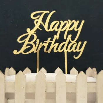 Ustvarjalne Happy Birthday Cake Zastavo Pokrivalo Zlato Geometrijskih Torto Zastave Za Rojstni Dan Torta Peko Dekor Rojstni Dan Torta Zastav