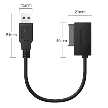 Za Notebook Optical Drive Line Optični USB 2.0 Adapter 6P+7P SATA Na USB Slim Cd-rom Kabel 13-Pin Adapter Polje Moči 0.35 M 173415
