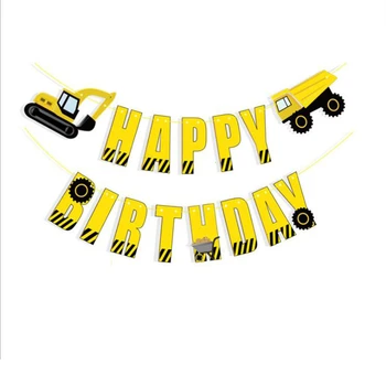 1Set Kopač Vozila Garland vozilo Gradnjo Happy Birthday Transparenti Baby Tuš Otroci Fantje Rojstni dan Dobave Dekor 17503