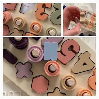 Montessori Igrače, Lesene Matematiko Igrače Izobraževalnih Pripomočkov Za Poučevanje Zaseden Odbor Geometrijo Baby Digitalni Igrača Predšolskih Otrok Igrače