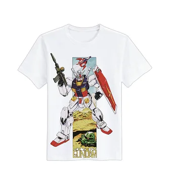2021 Beli Moški, Natisnjeni T-Shirt Gundam Glavo T Srajce Anime Robot Mech Mecha Japonska Harajuku Gunpla Tshirt Mens Priložnostne Camisa Tee 175418