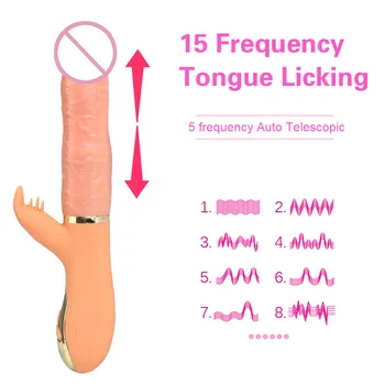 Napihljivi/Segrevajo Teleskopsko Dildo, Vibrator Ročni Klitoris Lizanje Vaginalne Stimulacije Sex Igrače za Ženske Sex Shop