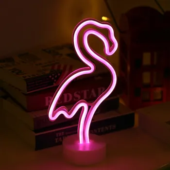 LED Luči Dekor Ustvarjalne Led Neon Luči Noč Svetlobe Obliko Flamingo Svetlobe Samorog Srce, Neon, luči za Xmas Party Poročno Darilo