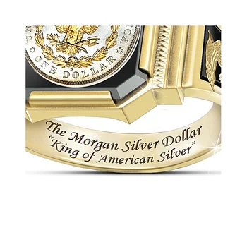 V morgan srebro dolar kovanec obroč kralj Ameriški srebro prst prstan ptica orel Ingot Obroč R00063