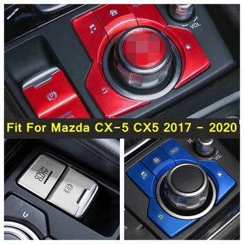 Elektronske ročne zavore Prestavna / Multi-media Gumbi Plošča Pokrov Trim Kovinski Pribor Za Mazda CX-5 CX5 2017 2018 2019 2020 17797