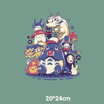 2021 Animacija Totoro Obliž Železa na Prenos Toplote Nalepke Za Oblačila DIY T-shirt nalepke Za Nalikanje Risanka Vinil Aplicirano 178373