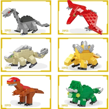Ideje Stvarnika Jurassic Dinozaver Živalski Park Svetu gradniki Kit Opeke Igrače za Otroke, Otroci Počitnice Darilo Deformacije Igrača