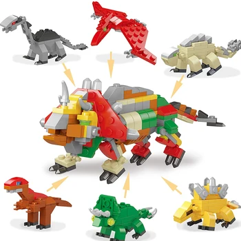 Ideje Stvarnika Jurassic Dinozaver Živalski Park Svetu gradniki Kit Opeke Igrače za Otroke, Otroci Počitnice Darilo Deformacije Igrača