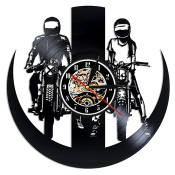 Motokros Vinil Zapis Stenske Ure Motorcycle Racing 3D Dekoracijo Obešanje Gledati Vinil Stenske Ure Doma Dekor relogio de parede