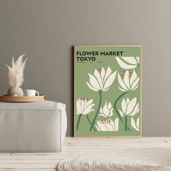 Tokio Cvetlični Trg Print - Botanični Plakatov, Tiskanje Wall Art, Cvet Natisniti, Cvetlični Trg Plakat Art Nouveau Tiskanja Wall Art