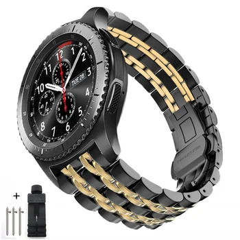 22 mm 20 mm Watch Band za Samsung Galaxy Watch 3 trak 45mm Prestavi S3 46mm 42mm iz Nerjavečega Jekla Kovinska Zapestnica za Amazfit Trak