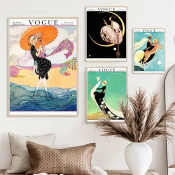 Revijo Vogue Letnik Nordijska Plakatov In Fotografij Plemenito Žensko Moderno Wall Art Platno Slikarstvo Stenske Slike Za Dnevna Soba Dekor 179326
