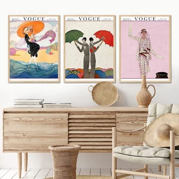 Revijo Vogue Letnik Nordijska Plakatov In Fotografij Plemenito Žensko Moderno Wall Art Platno Slikarstvo Stenske Slike Za Dnevna Soba Dekor