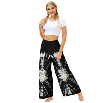 2021 nove vroče tie-dye digital print žensk priložnostne široko noge hlače poleti naravnost hlače priložnostne poletje hlače