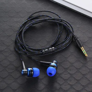 1PCS Žične Stereo Slušalke za V Uho 3,5 mm Najlon Vezavi Kabel, Slušalke Slušalke z Mikrofonom za Pametni telefon, Prenosni računalnik Darila