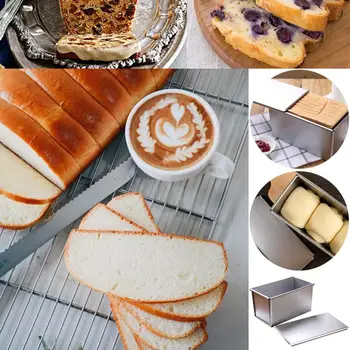 450 g Aluminij zlitine black-non-stick prevleko Toast škatle Kruh, Štruca Pan torto plesni peko orodje, s pokrovom