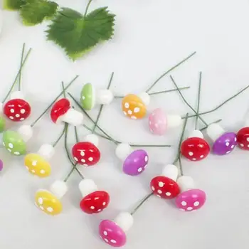 60Pcs Miniaturni Gob Mini Mushroom Fairy Vrt Pisane Gobice Velikost Mešane Barve