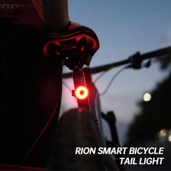 RION Smart Kolo Svetlobe Kolesarjenje Rep Luč Auto Start/Stop Zavoro Zaznavanje IPx6 Nepremočljiva USB Charge Kolo LED Luči