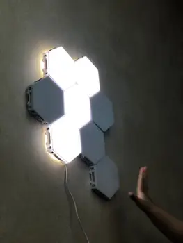 LED Stene Satja Heksagonalna Oblika Dotik, Zaznavanje Night Light Osvetlitev, in Dnevna Soba s Spalnico Luči Infinity