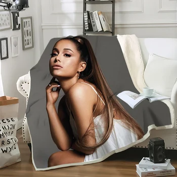 Pevka Ariana Grande Odeje Otrok Odraslih Odeja 3D Tiskanja Mačka Star Kavč Potovanja Teen Ženske Moški Priložnostne Dvojno Plast Študent Odejo