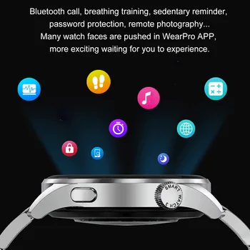 Bluetooth Klic Brezžično Polnjenje Pametno Gledati Odkrivanje Bitje 390 * 390 slikovnih Pik Zaslon IP68 Vodotesen DT3 Smartwatch