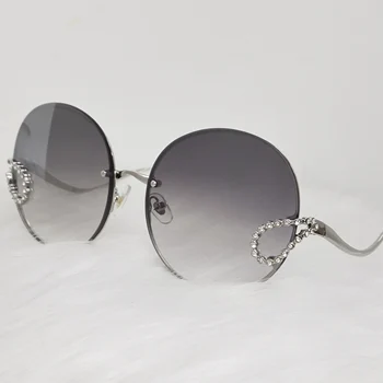 2020 Krog Nosorogovo sončna Očala Ženske Letnik Diamond Krasen blagovne Znamke sončna Očala za Žensko VRH Kakovosti Oculos UV400 Moških Odtenki