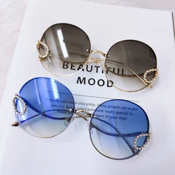2020 Krog Nosorogovo sončna Očala Ženske Letnik Diamond Krasen blagovne Znamke sončna Očala za Žensko VRH Kakovosti Oculos UV400 Moških Odtenki