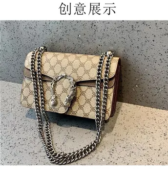 Vroče Prodaje Retro Slog Vrečko Ženske Nov Modni Divje Teksturo Kvadratek Vrečke Trend Dame Rami Messenger Bag