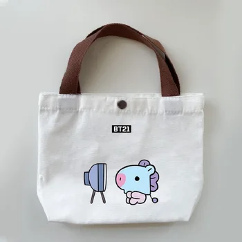 JCBTSH21Bulletproof Skupino Mladih K-pop risanka srčkan prenosni kosilo vrečko študent nakupovalno vrečko platno vrečko 8 stilov