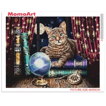 MomoArt Celoten Kvadratni Diamond Slikarstvo Mačka Obrti 5D DIY Diamond Vezenje Živali Mozaik Prodaje Nosorogovo Umetnosti Doma Dekoracijo