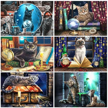 MomoArt Celoten Kvadratni Diamond Slikarstvo Mačka Obrti 5D DIY Diamond Vezenje Živali Mozaik Prodaje Nosorogovo Umetnosti Doma Dekoracijo