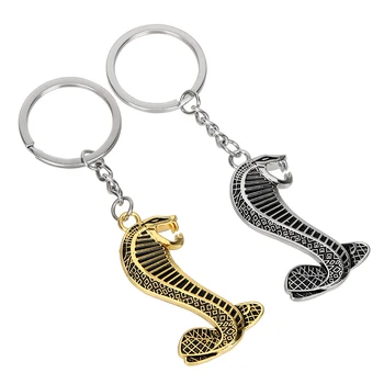 Kovinski Cobra Kača Simbol Značko Avto Ključ Veriga Obroč Keyring Keychain Obesek Dekoracijo Notranjosti Tovornjak Motorno Kolo Dodatki