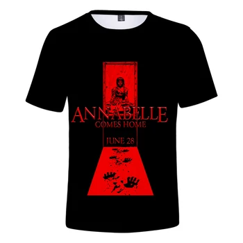 Annabel Moški Ženske Horror Film Annabel Tiskane 3D T-shirt Moda Priložnostne Harajuku Smešno Risanka O-Vratu, Kratka Sleeved T Srajce