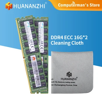 HUANANZHI Čiščenje krpo z Samsung 16GB 32BG Pomnilnik Namizje DDR4 32 g 16 g 2133MHZ REG ECC RAM combo kit