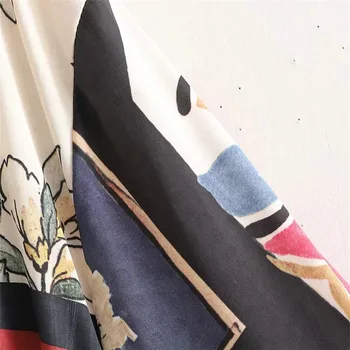 Za 2021 ženska Majica Oversize Črna Mozaik Kimono Dolgo Bluze za Ženske Priložnostne Poletje Plaža Pasu Batwing Long Sleeve Majica 18940