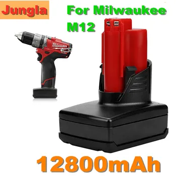 Visoka Zmogljivost Baterije Orodja za Milwaukee M12 12v 12800mah Polnilne Li-ion električno Orodje, Zamenjava Akumulatorja Akumulator L10
