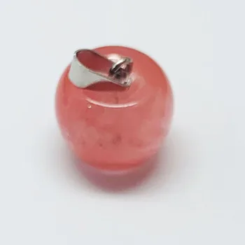 Momiji Apple Obliko Naravnega Kamna Obesek Rožnati Kristali Kremena Opal Tiger oči Obeski za DIY Nakit, Izdelava Ogrlica Dodatki