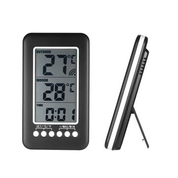 LCD Brezžični Indoor/Outdoor Digitalni Termometer Ura Temperatura Meter Vreme StationTemperature Tester za Testiranje Orodja 19134