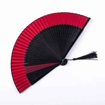 Kitajski Slog rdeča Črna Letnik Strani Fan Zložljiva Navijači Ples svate Korist Kitajski Ples Stranka Zložljiva Navijači bambusa darilo