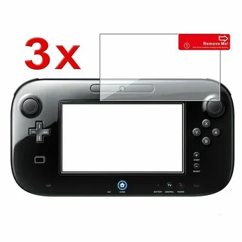 3PCS Clear Anti Scratch LCD Screen Protector Cover For Nintendo Wii U Gamepad Anti-Glare Durable Protective Film Smooth Surface