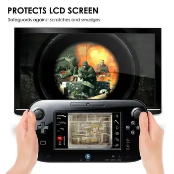 3PCS Clear Anti Scratch LCD Screen Protector Cover For Nintendo Wii U Gamepad Anti-Glare Durable Protective Film Smooth Surface