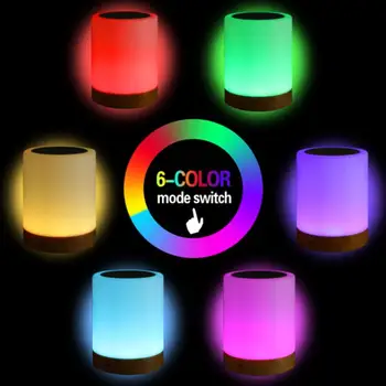 Spalnica Multicolor USB LED Barvna Lučka Tabela Vzdušje Zatemniti Doma Dekor Prenosni Night Light Touch Kontrole Darilo Lesa Zrn
