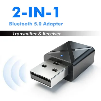 Bluetooth 5.0 2 V 1 Adapter 3,5 mm Bluetooth Oddajnik Sprejemnik Avdio Glasbeni Brezžični Adapter Za Avto PC TV Zvočnik izhod za Slušalke