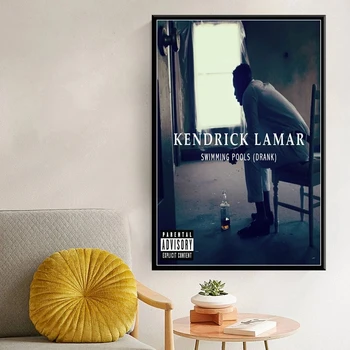 Kendrick Lamar PREKLETO Ponižni Vroče Glasba Zajema Hip Hop Rap Glasbe Star Umetnosti Barvanje Svile Platno Plakat Steno Doma Dekor Okvir