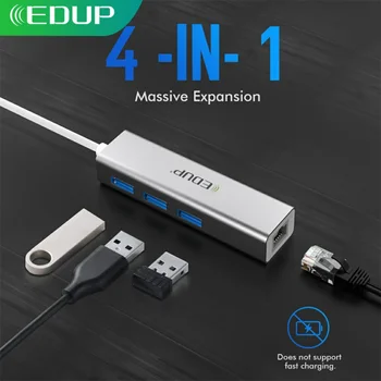 EDUP USB C HUB 1000Mbps 3 Vrata USB 3.0 Tip C ZVEZDIŠČE USB na priključek Rj45 Gigabit Ethernet Adapter za Prenosni Računalnik MacBook Dodatki