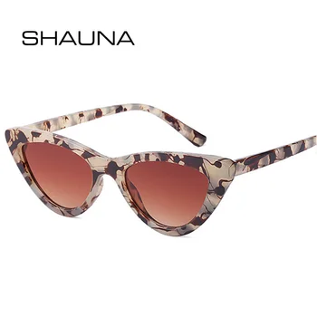 SHAUNA Fashion Mala Mačka Oči Ženske Retro sončna Očala Leopard Očala Odtenki UV400 Moških, Modra, Roza Očala za Sonce 19536